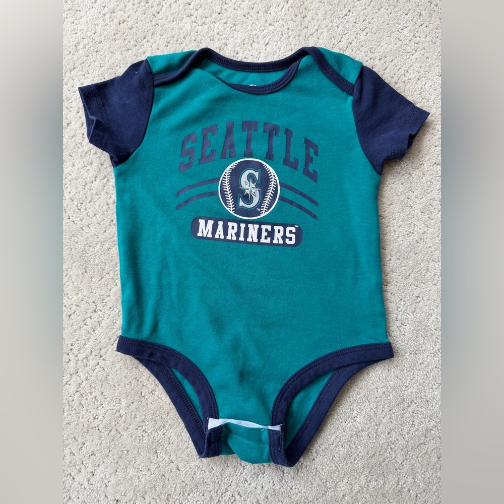 Genuine Merchandise Seattle Mariners Teal and Navy Baby Bodysuit